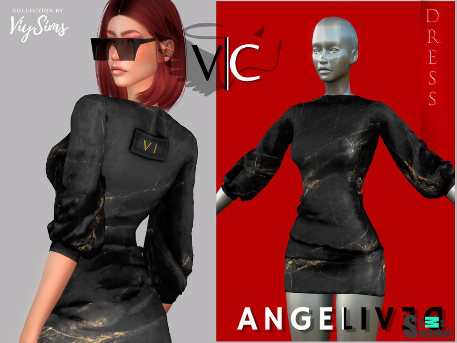 Платье AngeliveD VII by Viy Sims для Симс 4. Скачать мод