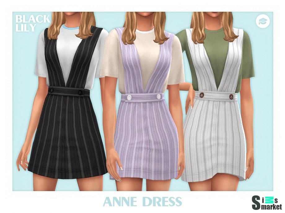 Платье Anne by Black Lily для Симс 4. Скачать мод