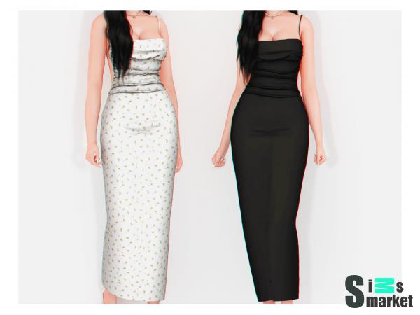 Платье aquamarine by plbsims для Симс 4. Скачать мод