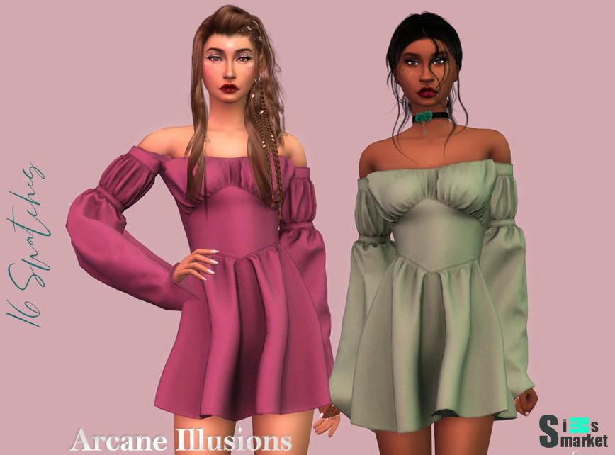 Платье Arcane by laupipi для Симс 4. Скачать мод