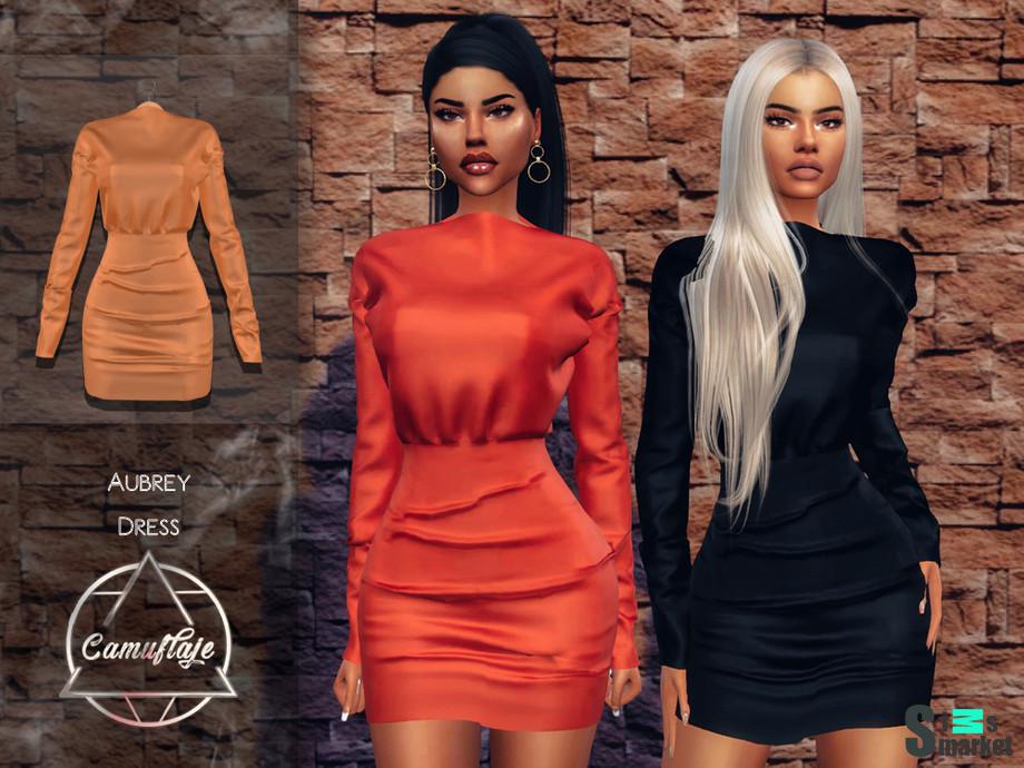 Платье Aubrey by Camuflaje для Симс 4. Скачать мод