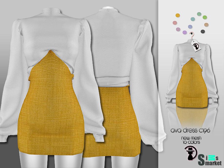 Платье Ava by turksimmer для Симс 4. Скачать мод