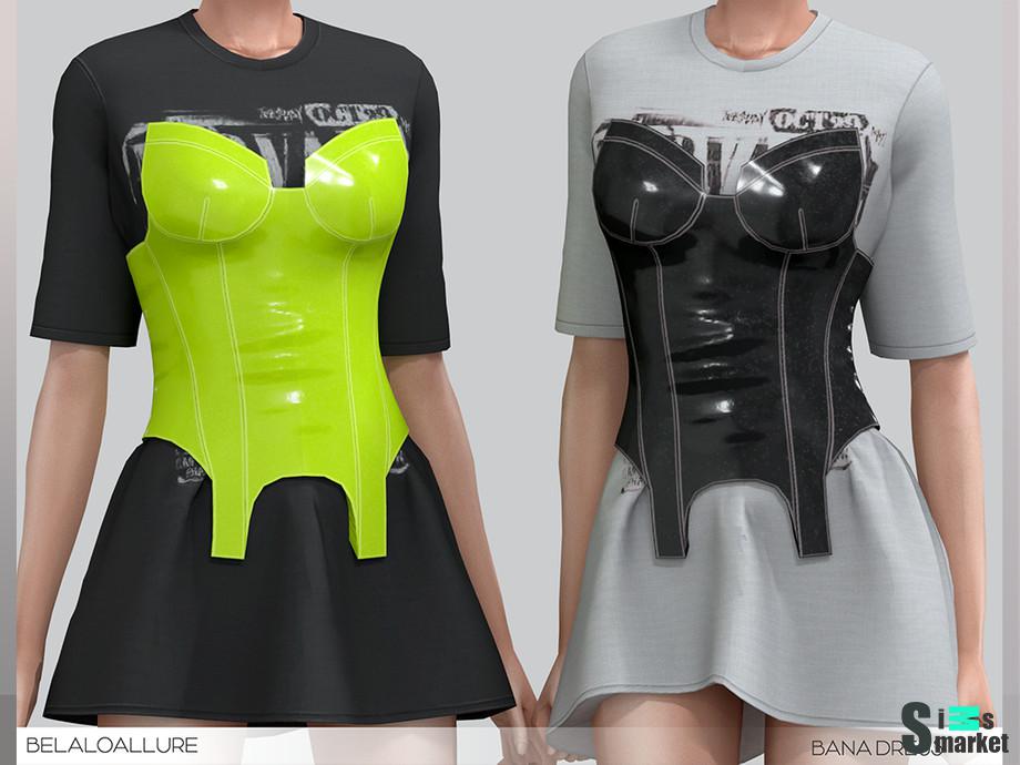 Платье Bana by belal199 для Симс 4. Скачать мод