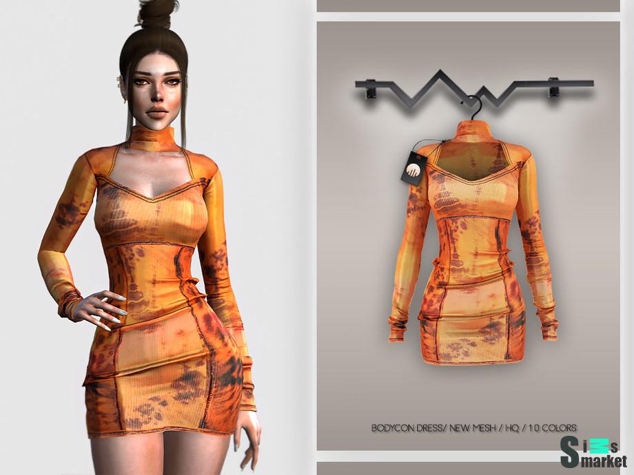 Платье BD327 by busra-tr для Симс 4. Скачать мод