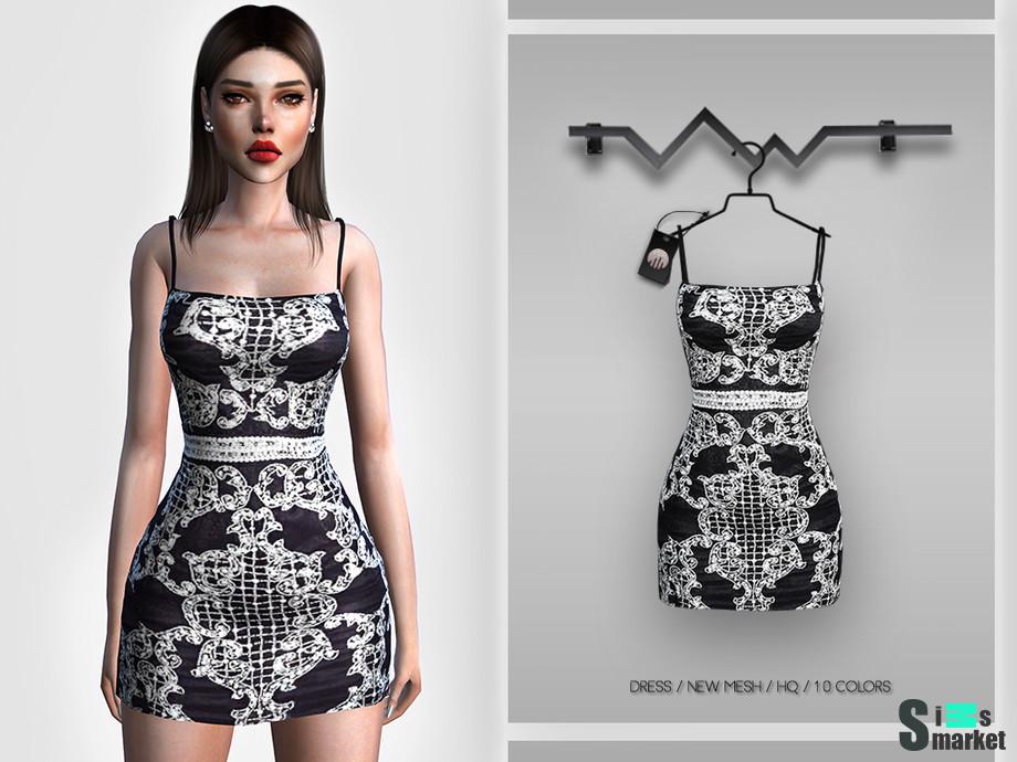 Платье BD372 by busra-tr для Симс 4. Скачать мод
