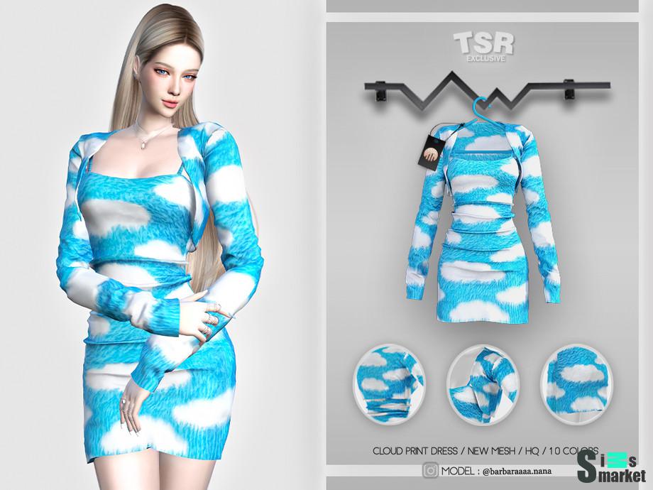 Платье BD448 by busra-tr для Симс 4. Скачать мод