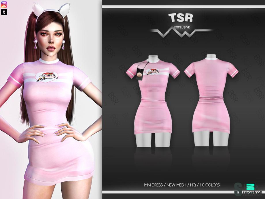 Платье BD539 by busra-tr для Симс 4. Скачать мод