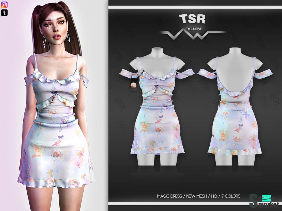 Платье BD554 by busra-tr для Симс 4. Скачать мод