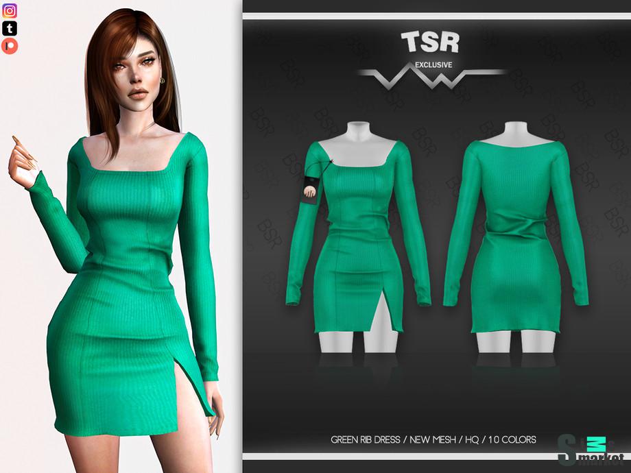 Платье BD569 by busra-tr для Симс 4. Скачать мод