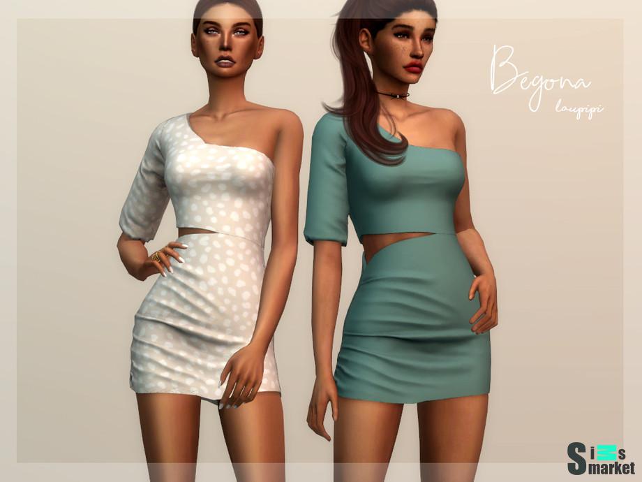 Платье Begona by laupipi  для Симс 4. Скачать мод