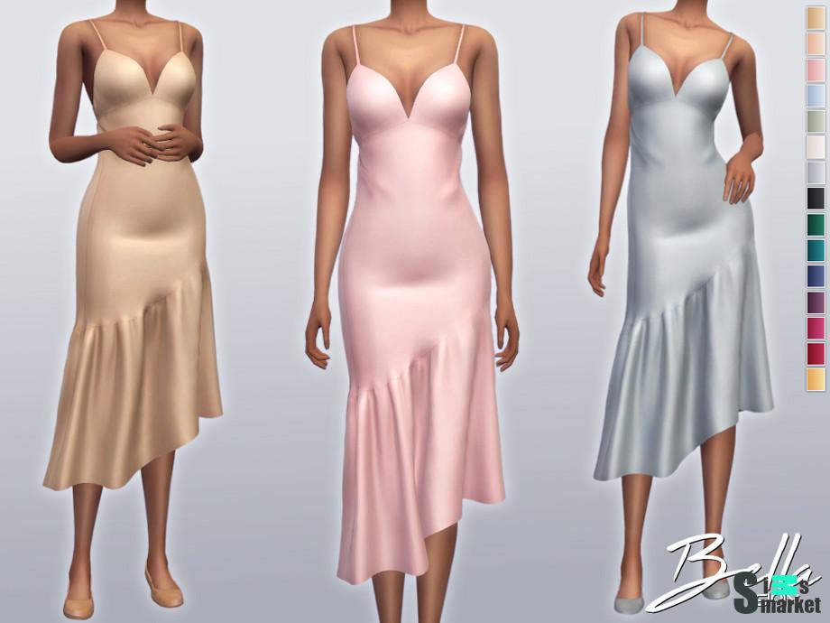 Платье Bella by Sifix для Симс 4. Скачать мод