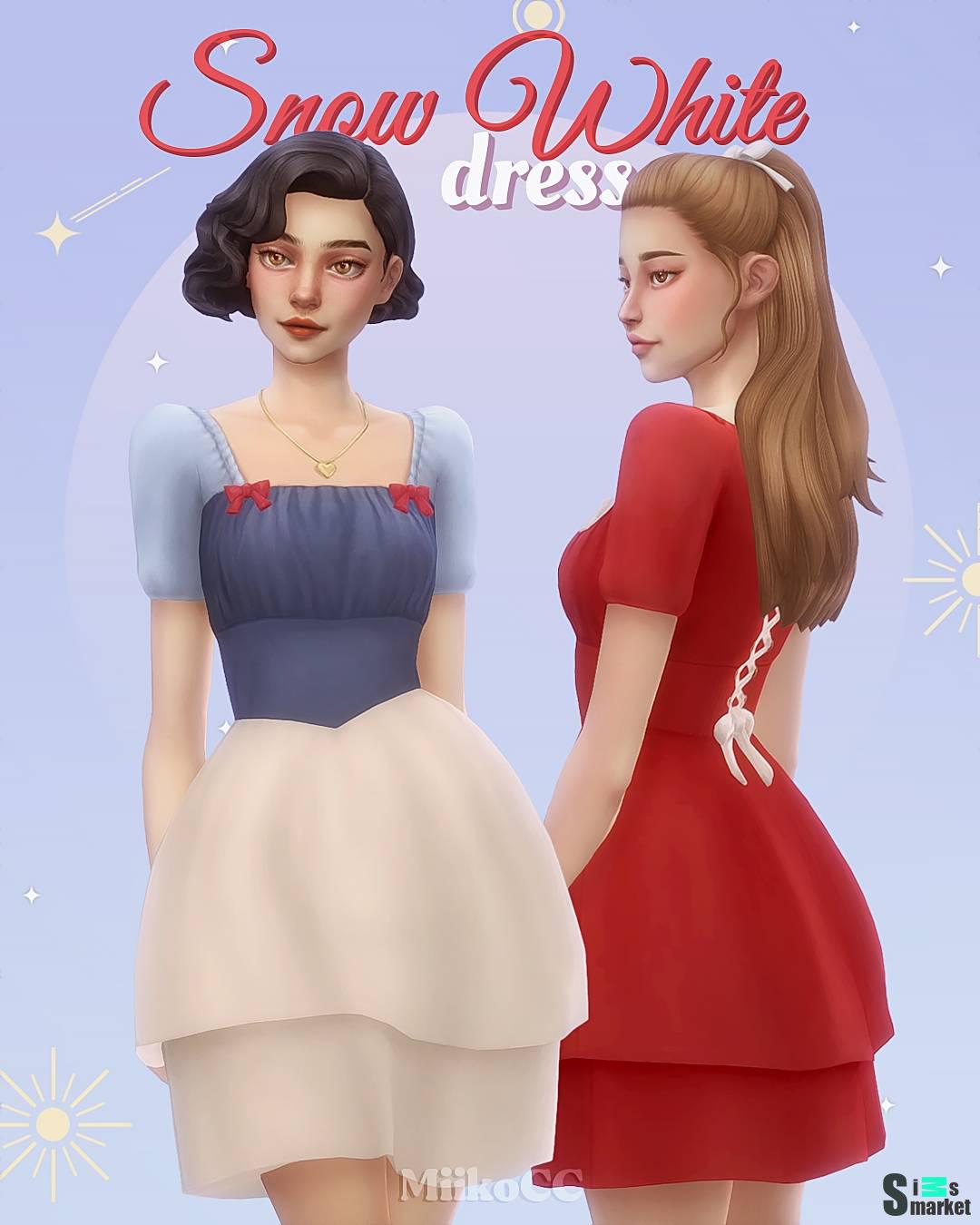 Платье Белоснежки "Snow White dress" для Симс 4 для Симс 4. Скачать мод Платье Белоснежки "Snow White dress" для Симс 4 для Симс 4. Скачать мод