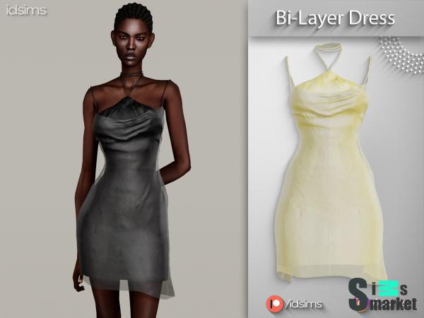 Платье bi-layer by idsims для Симс 4. Скачать мод