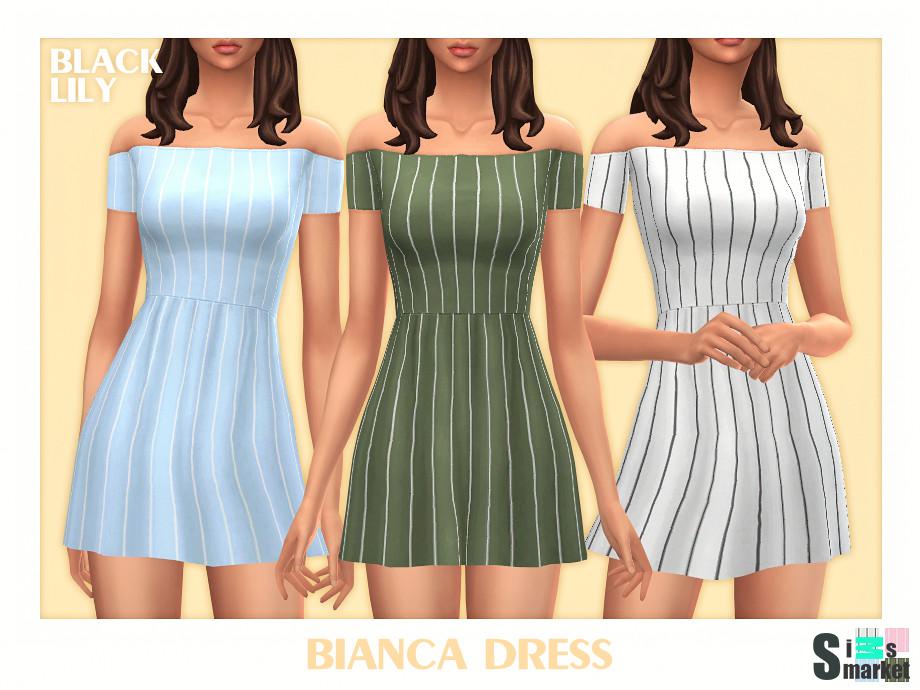 Платье Bianca by Black Lily для Симс 4. Скачать мод