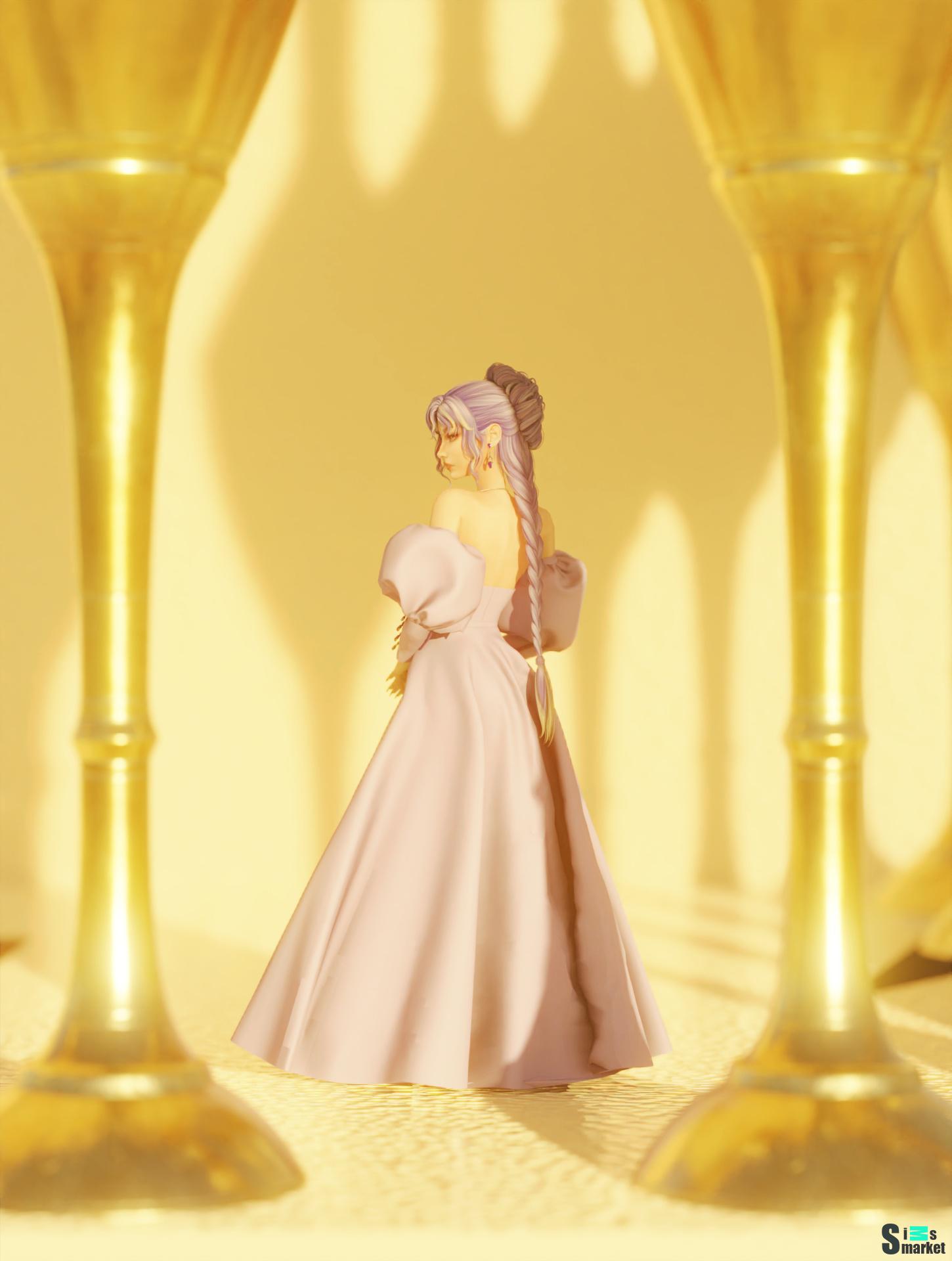 Платье Bluebell by Qualentina для Симс 4. Скачать мод