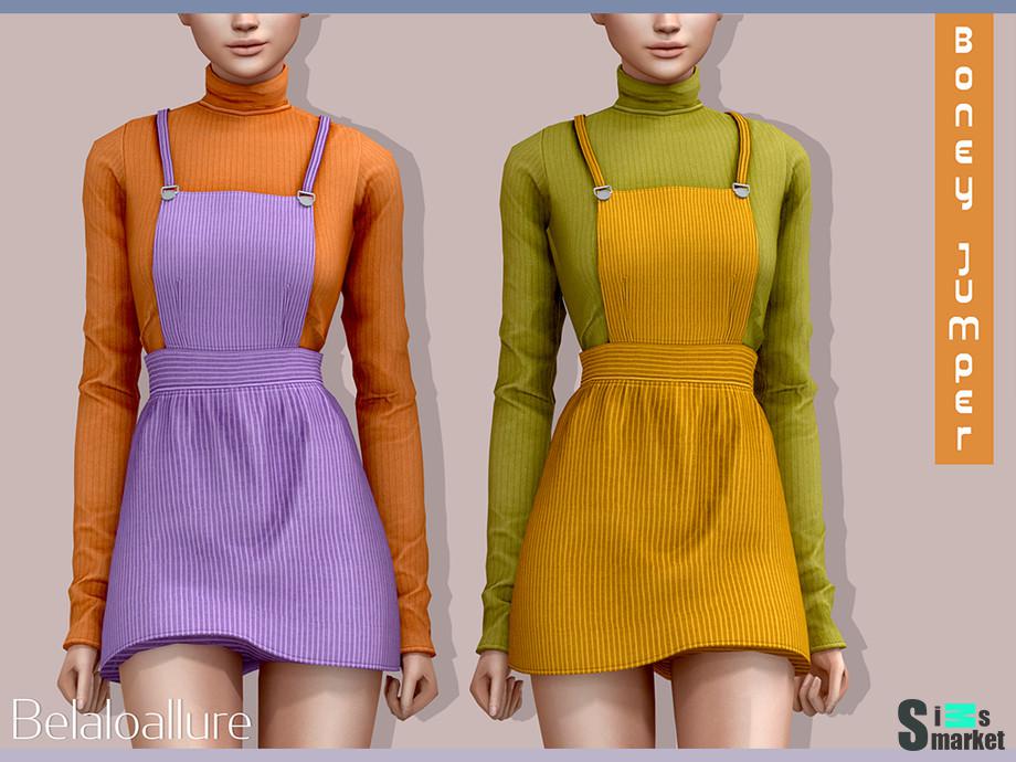 Платье boney by belal1997 для Симс 4. Скачать мод