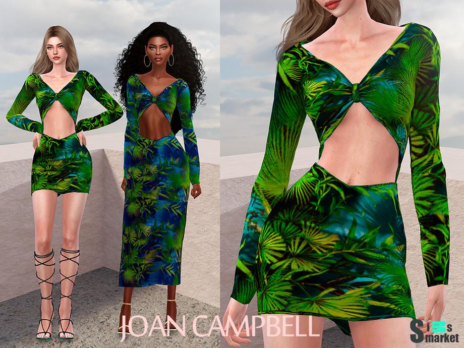Платье "Brenda" by Joan Campbell для Симс 4. Скачать мод