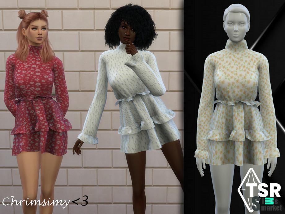Платье by chrimsimy для Симс 4. Скачать мод