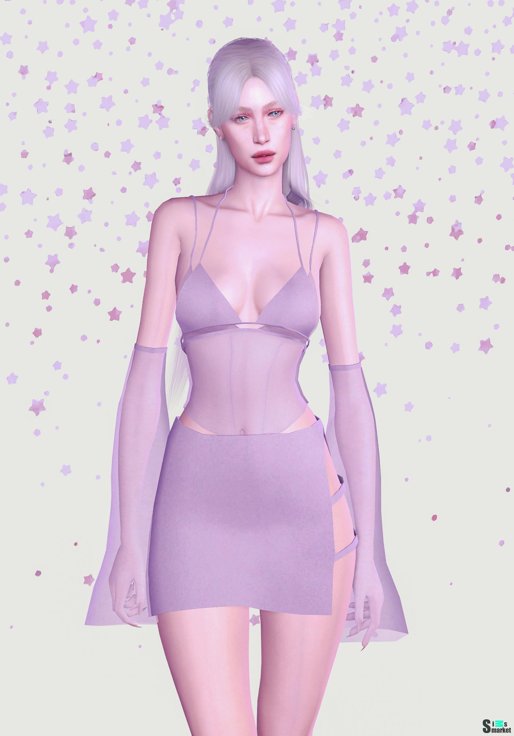 Платье by plazasims для Симс 4. Скачать мод