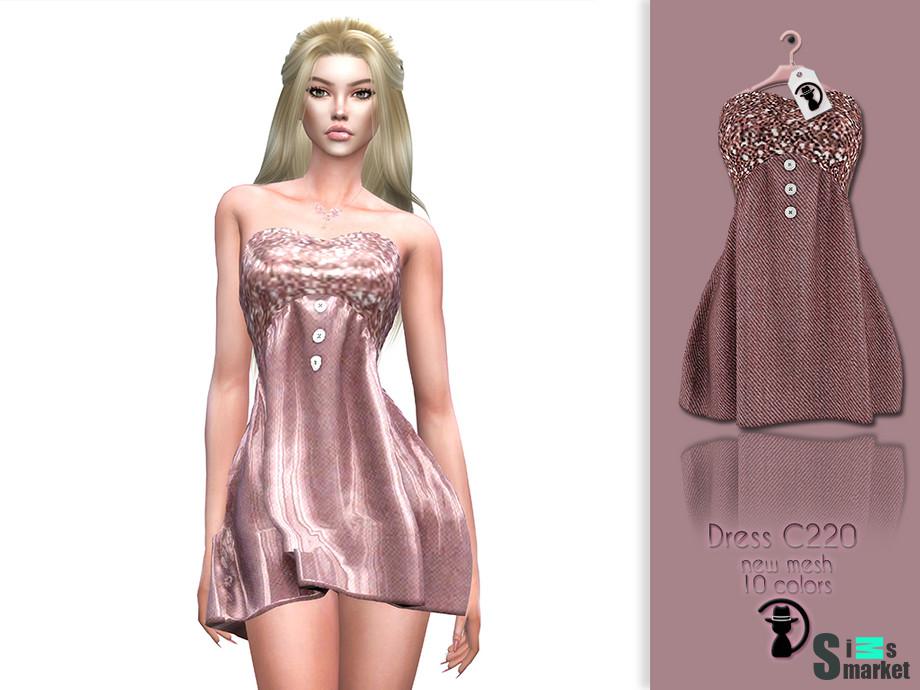 Платье C220 by turksimmer  для Симс 4. Скачать мод