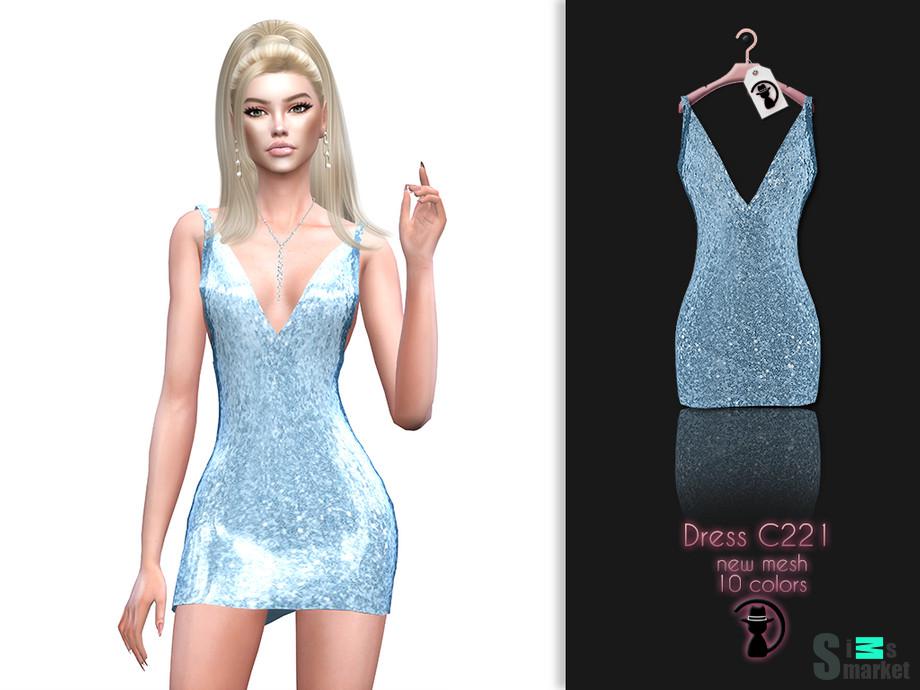 Платье C221 by turksimmer  для Симс 4. Скачать мод