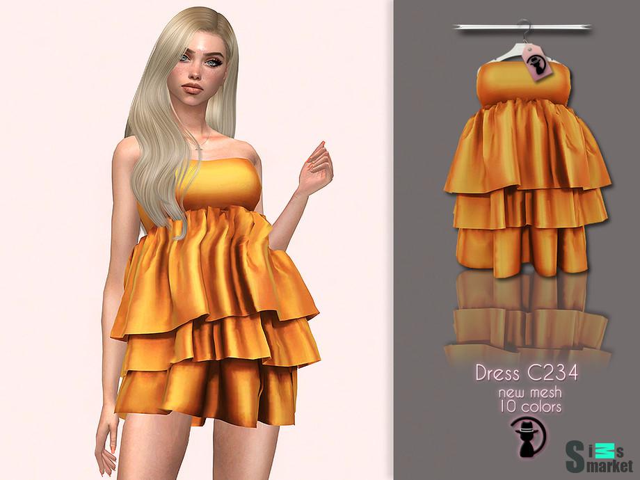Платье C234 by turksimmer для Симс 4. Скачать мод