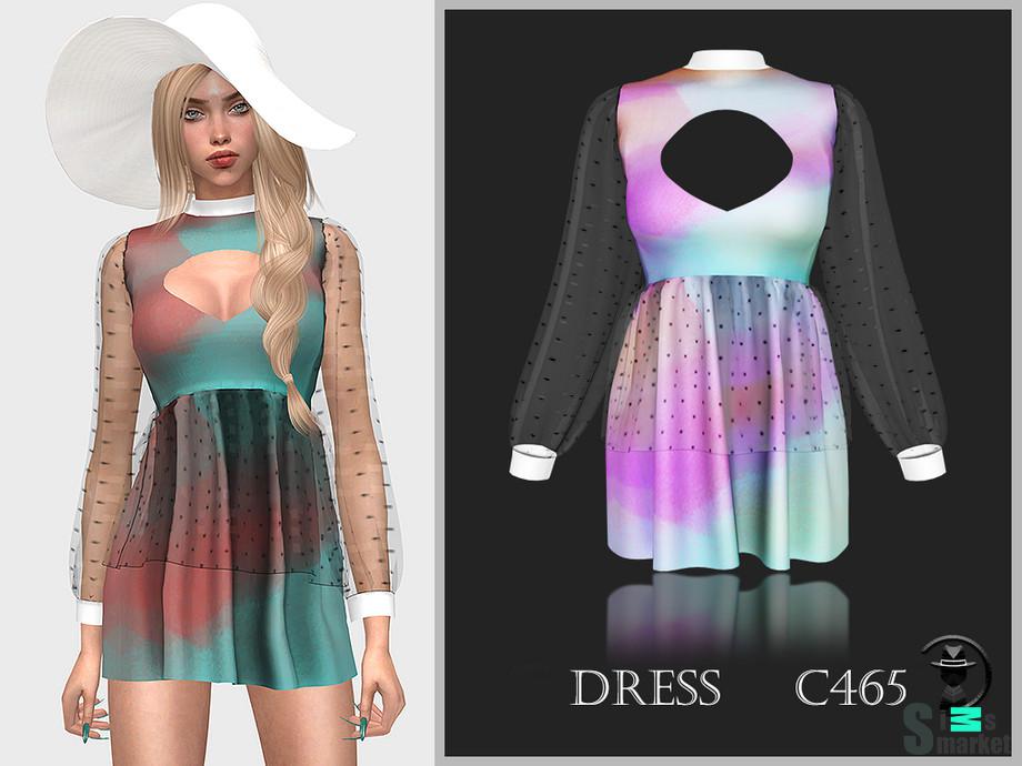 Платье C465 by turksimmer  для Симс 4. Скачать мод