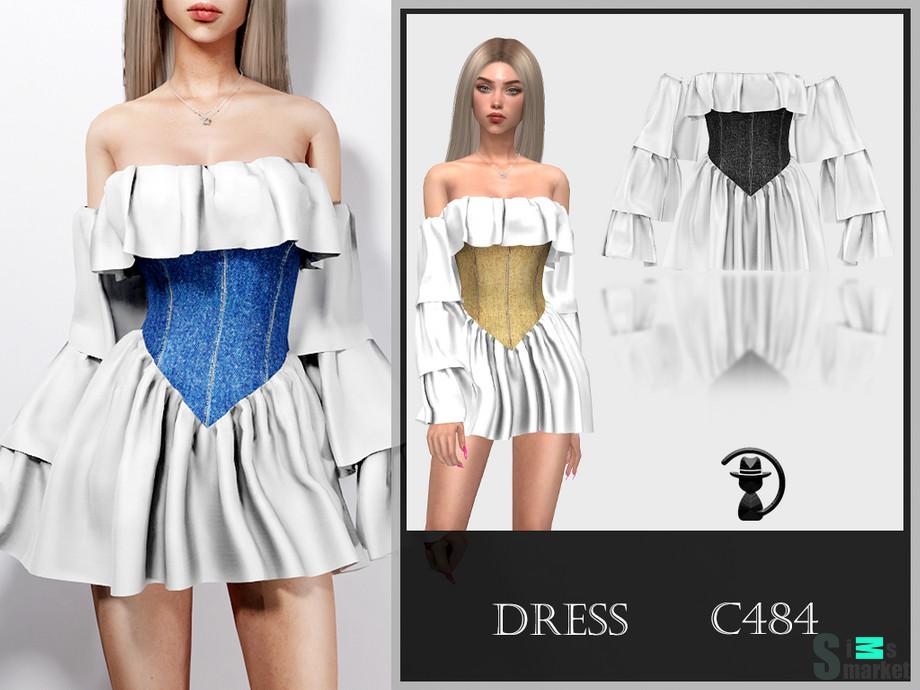 Платье C484 by turksimmer для Симс 4. Скачать мод