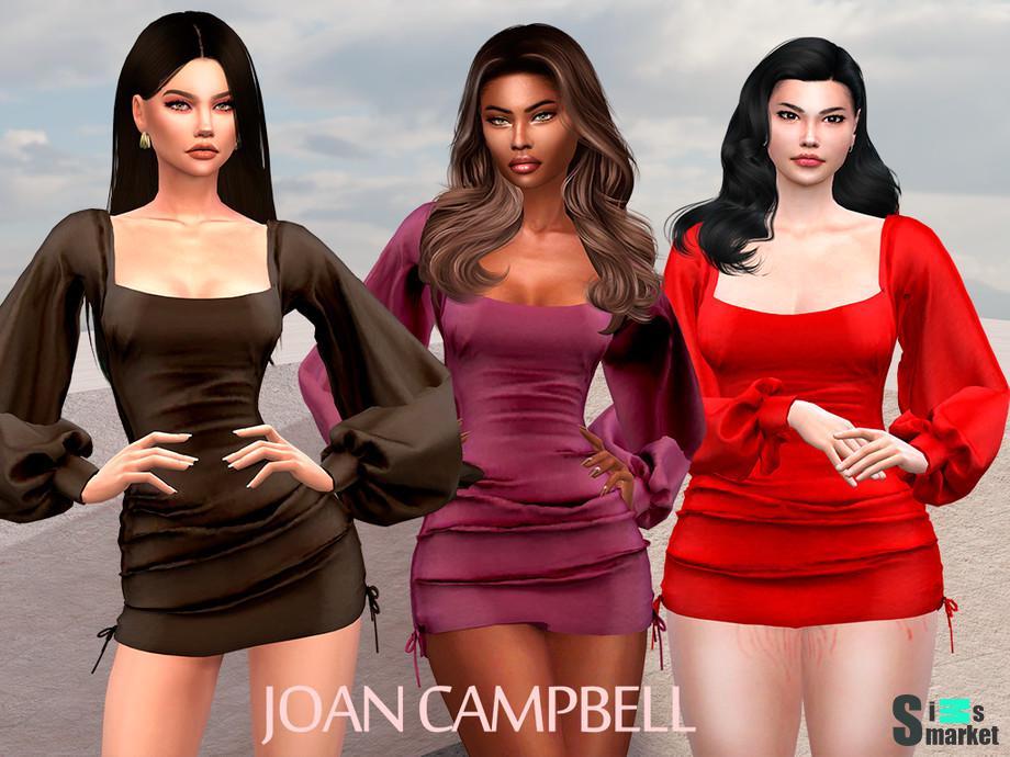 Платье Cantu by Joan Campbell Beauty для Симс 4. Скачать мод