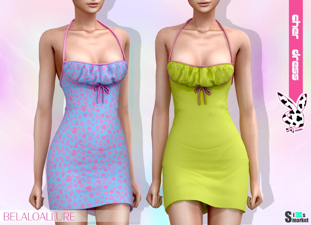 Платье "Cher dress" BELALOALLURE для Симс 4. Скачать мод