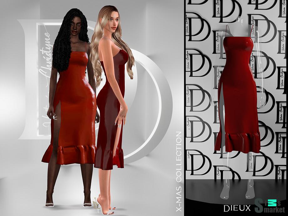 Платье Christmas by Viy Sims для Симс 4. Скачать мод