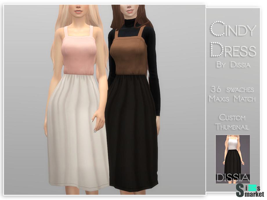 Платье Cindy by Dissia для Симс 4. Скачать мод