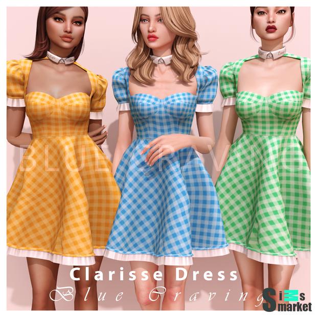 Платье clarisse by bluecraving для Симс 4. Скачать мод
