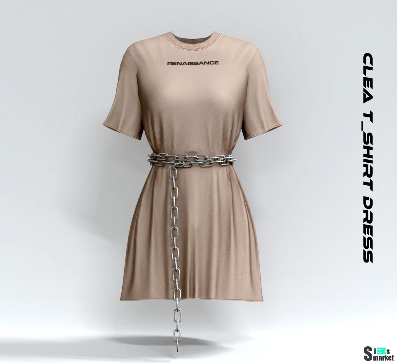 Платье "Clea T-shirt dress" BELALOALLURE для Симс 4. Скачать мод