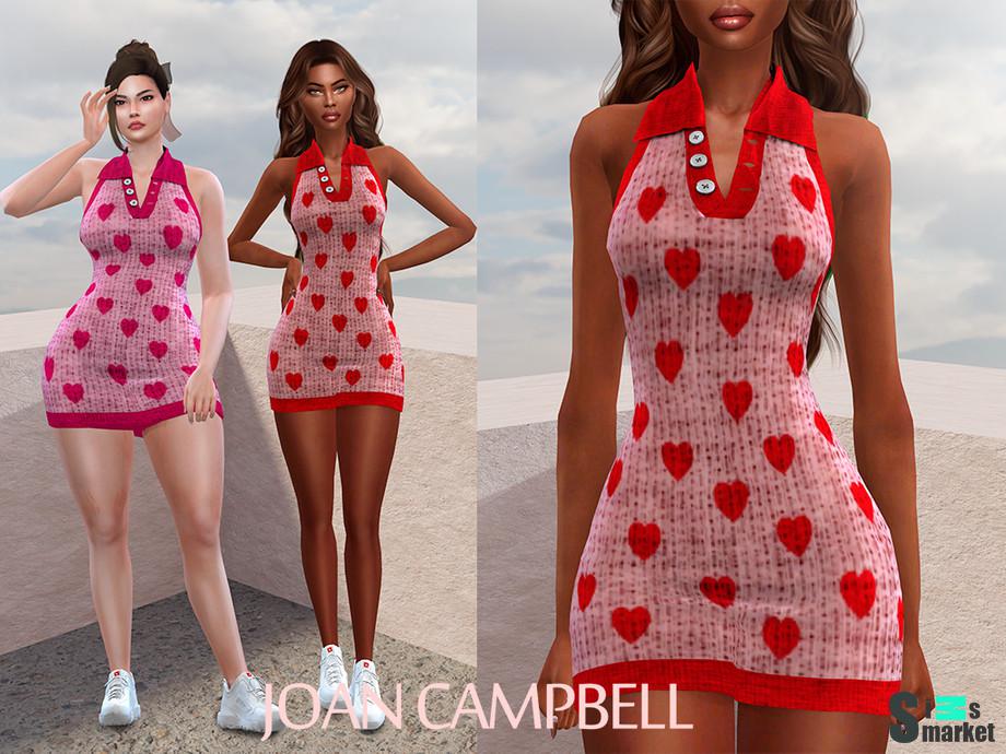 Платье Cupid by Joan Campbell Beauty для Симс 4. Скачать мод