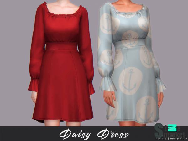 Платье daisy by msmarysims для Симс 4. Скачать мод