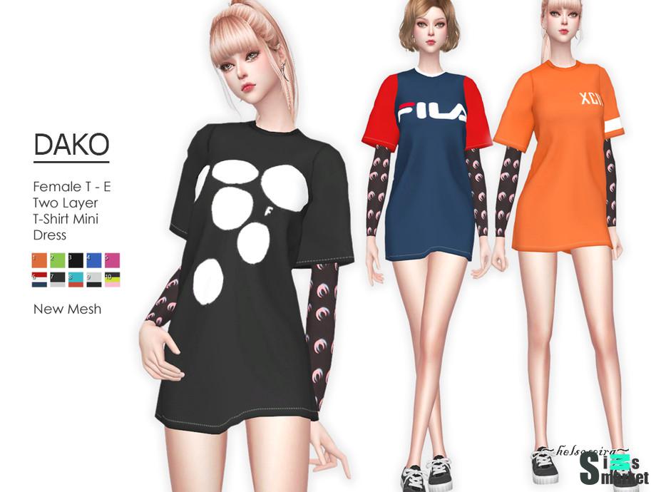 Платье DAKO by Helsoseira для Симс 4. Скачать мод