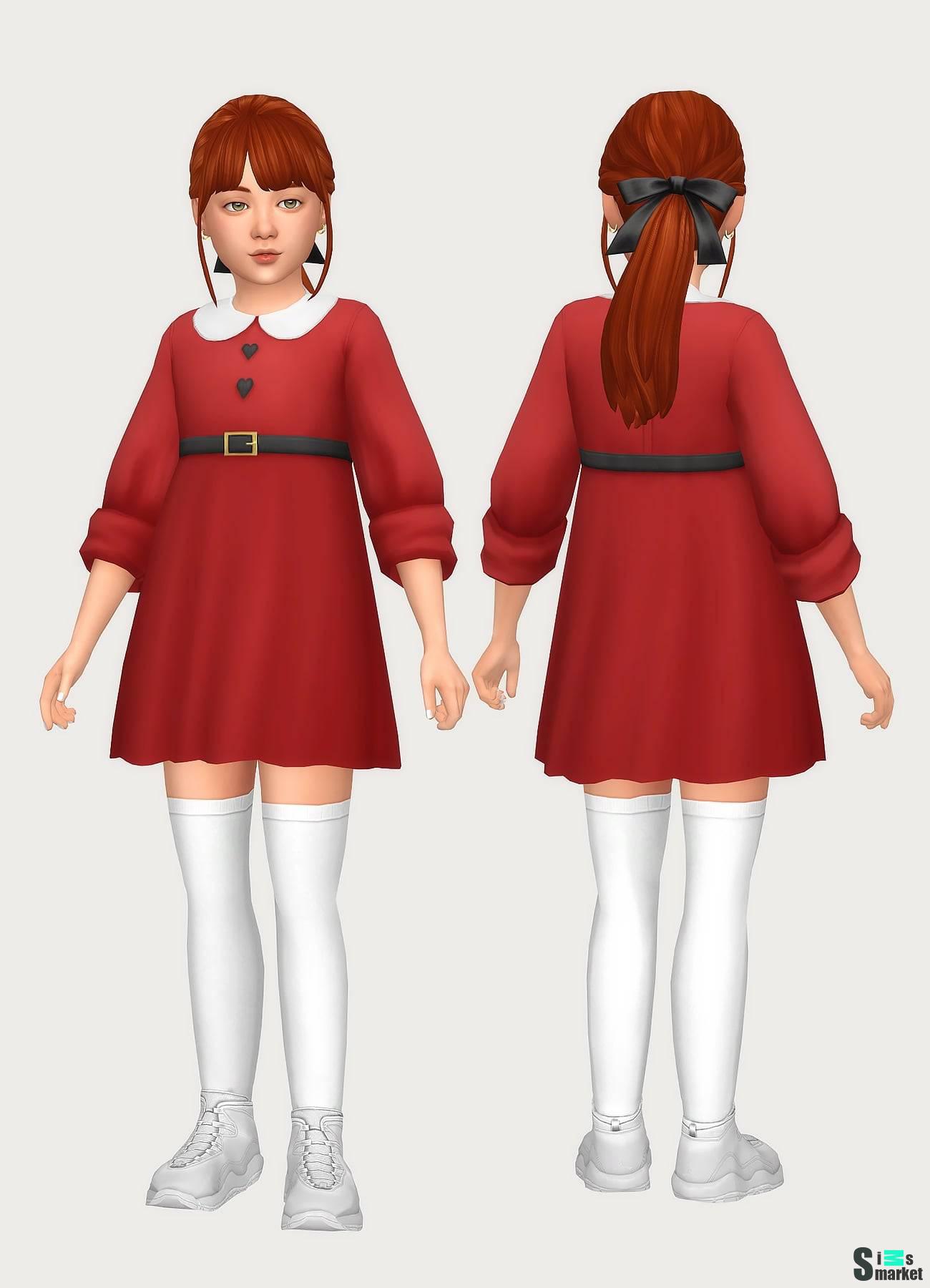 Платье для девочки "festive dress" для Симс 4 для Симс 4. Скачать мод