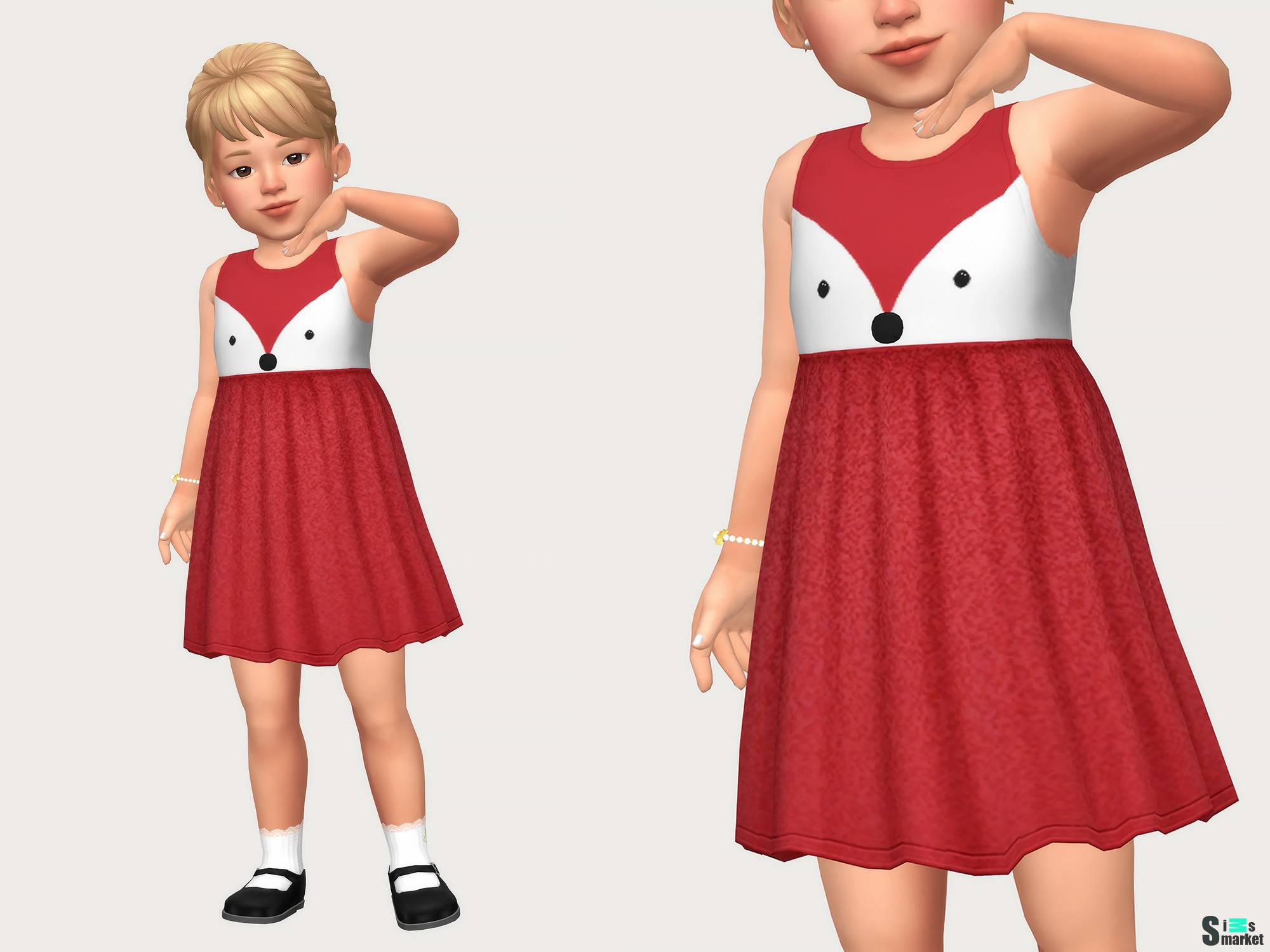 Платье для малышек "evie dress" для Симс 4 для Симс 4. Скачать мод