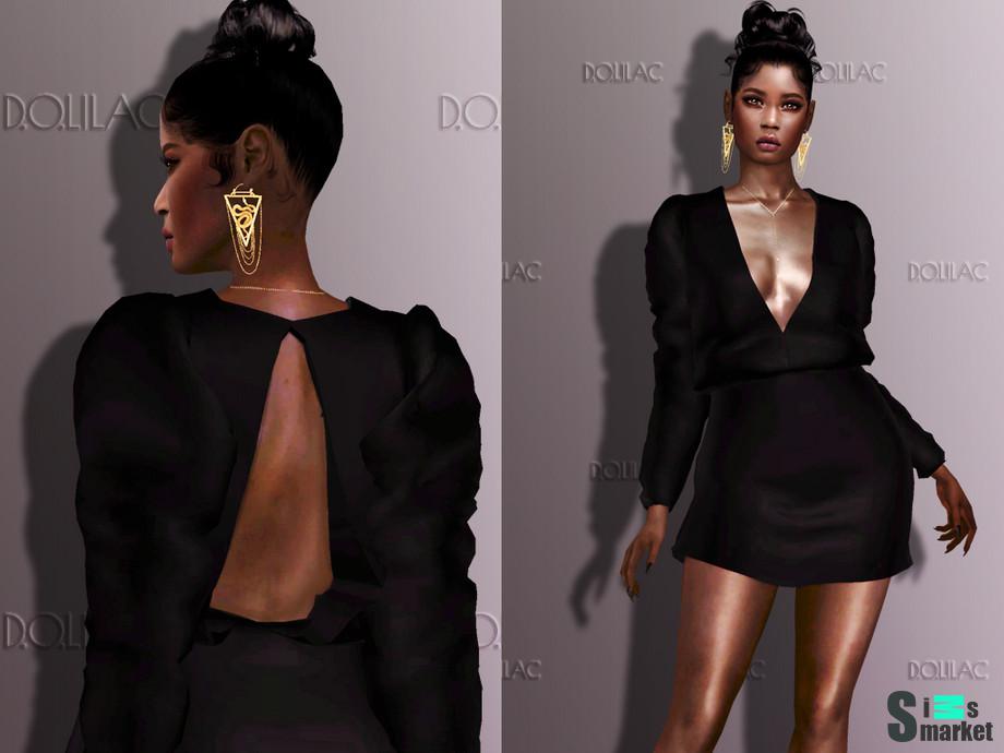 Платье DO285 by D.O.Lilac для Симс 4. Скачать мод