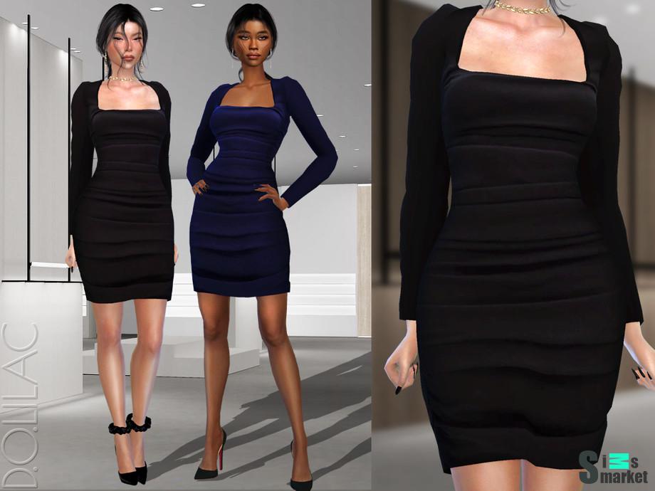 Платье DO331 by D.O.Lilac для Симс 4. Скачать мод