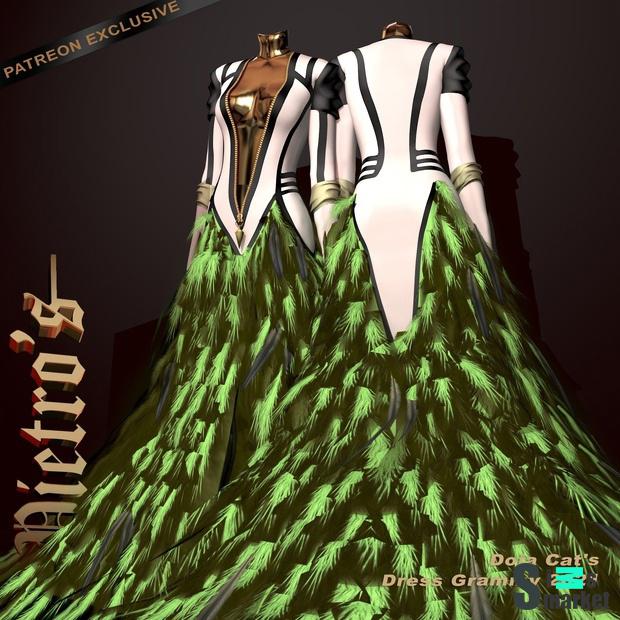 Платье Doja Cat's Grammy 2021 для Симс 4. Скачать мод