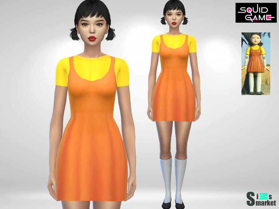 Платье Doll by Puresim для Симс 4. Скачать мод