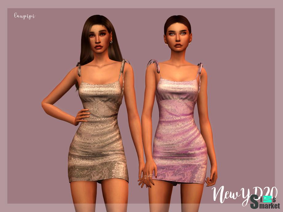 Платье DR383 by laupipi для Симс 4. Скачать мод