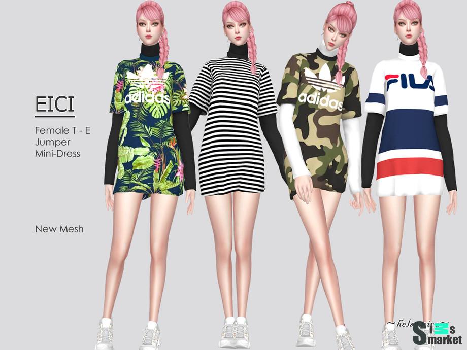 Платье EICI by Helsoseira  для Симс 4. Скачать мод