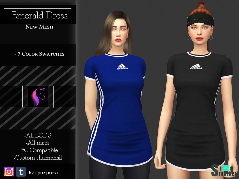 Платье Emera by KaTPurpura для Симс 4. Скачать мод
