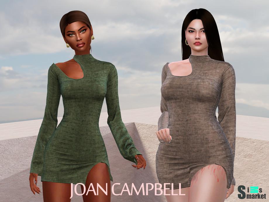 Платье Emily by Joan Campbell Beauty для Симс 4. Скачать мод