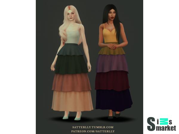 Платье estella by satterlly для Симс 4. Скачать мод