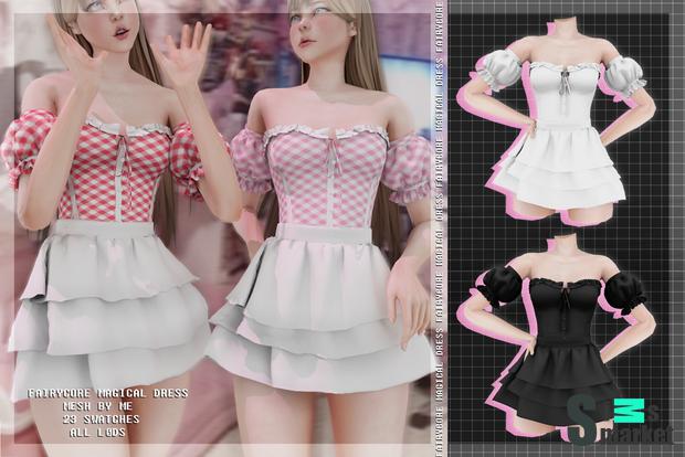 платье Fairycoremagicaldress by babyetears для Симс 4. Скачать мод