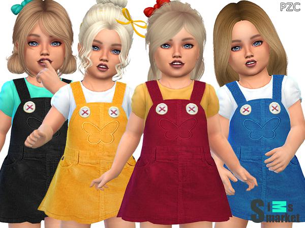 Платье Fall Dress For Toddler Girls от Pinkzombiecupcakes для Симс 4. Скачать мод